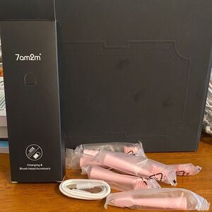 7am2m Electric Toothbrush charging and brush head accessory in Pink